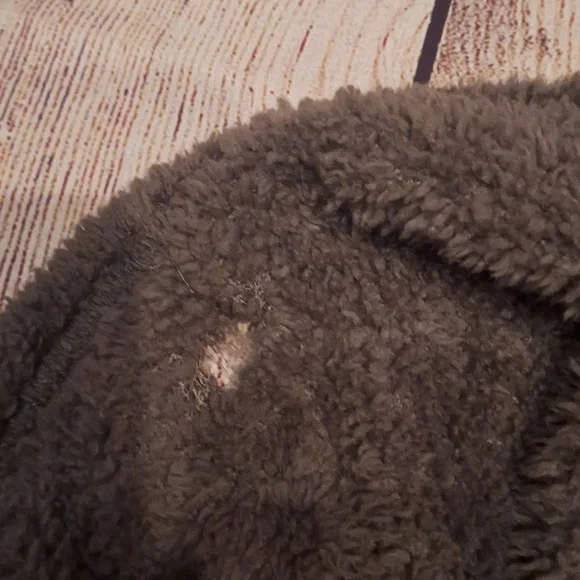 Yes, I'm cold ME 24:7 Grey Black Hoodie Sherpa Teddy Pullover Sweatshirt Large - Picture 6 of 9